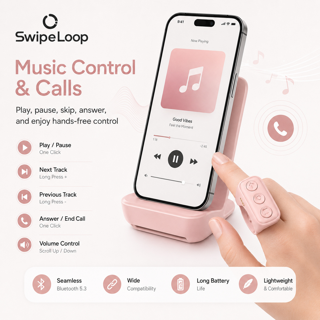 Bluetooth Scroll Loop Ring